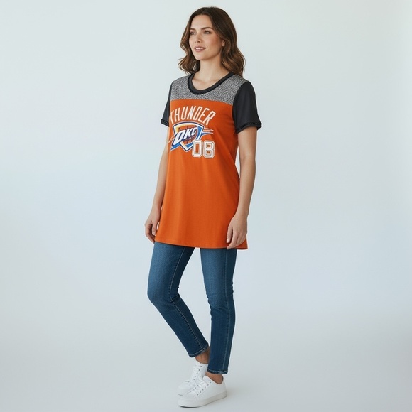 GAMEDAY COUTURE - THUNDER BASKETBALL. MIXED FABRIC - SEQUINS SUPER SOFT B13 - Picture 2 of 11